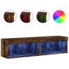 vidaXL TV-benker med LED-lys 2 stk r&oslash;kt eik 60x30x30 cm