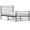 vidaXL Sengeramme i metall med hode- og fotgavl svart 107x203 cm