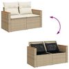 vidaXL Hagesofaer med puter 9 deler beige polyrotting akasie