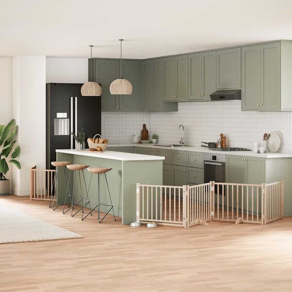 vidaXL Hundeport sammenleggbar 8 paneler 640 cm poppeltre