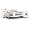 vidaXL Sengeramme med hodegavl hvit 200x200 cm heltre furu