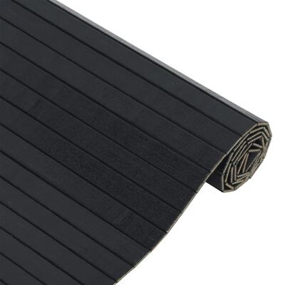 vidaXL Teppe rektangulært svart 70x200 cm bambus