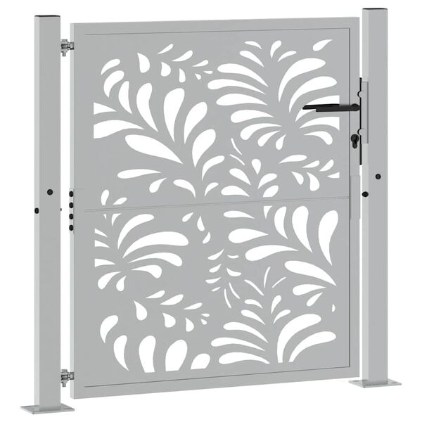 vidaXL Hageport 100x100 cm værbestandig stålbølgedesign