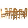 vidaXL Spisestuesett 9 stk. Beige Massivt Eiketre