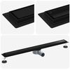 vidaXL Dusjdren 2-i-1 med 360&deg; Siphon Svart 90 cm Rustfritt St&aring;l 304