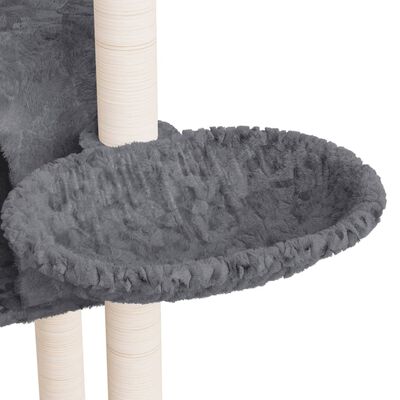 vidaXL Kattetre med klorestolper i sisal mørkegrå 108,5 cm
