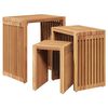 vidaXL Hagesidebord 3 stk. Brun 33 x 44,5 x 51 cm Massivt Teaktre