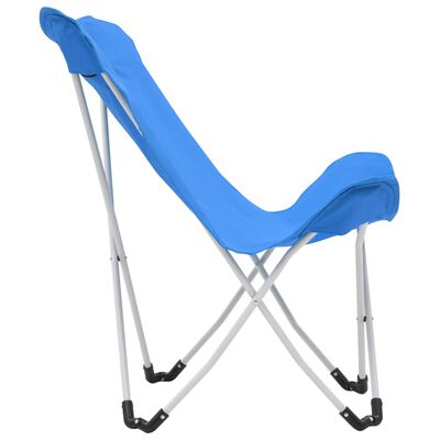 vidaXL Campingstol sommerfuglformet 2 stk sammenleggbar blå