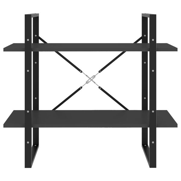 vidaXL Bokhylle 2 nivåer grå 80x30x70 cm konstruert tre