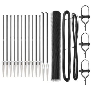 vidaXL Sekskantet gjerde med post 25 x 1,2 m PVC-belagt st&aring;l Gr&aring; Mesh