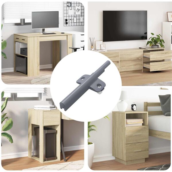 vidaXL Myk lukking demper 12 pcs Gr&aring; 125 x 47 x 15 mm PP