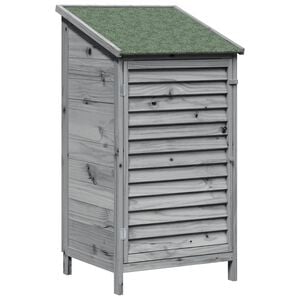 vidaXL Hagehus Gr&aring; 59,5 x 56 x 113,5 cm Massiv Furu Tre