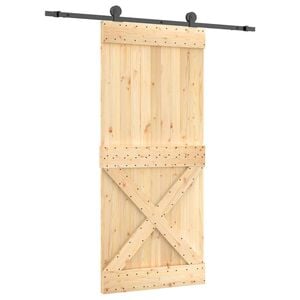 vidaXL Skyved&oslash;r Naturlig og svart 90 x 210 cm Massiv Furu Tre