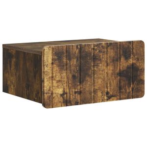 vidaXL Vegghengt Nattbord R&oslash;kt Eik 49 x 34,5 x 24 cm Konstruert tre