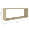 vidaXL Vegghyller kubeformet 6stk sonoma eik 60x15x23cm konstruert tre