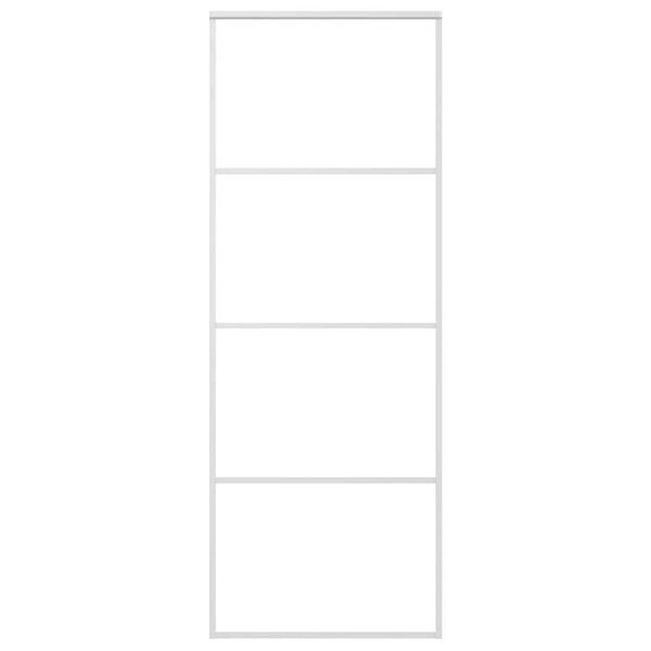 vidaXL Skyvedør ESG-glass og aluminium 76x205 cm hvit