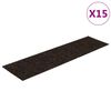 vidaXL Trappematter selvklebende 15 stk 76x20 cm m&oslash;rkebrune rektangul&aelig;re