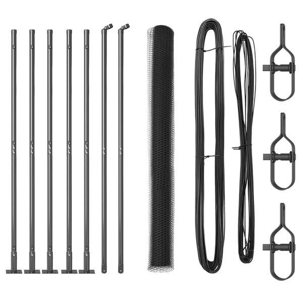 vidaXL Gjerde med innlegg. Gr&aring; 1.6 x 10 m PVC-belagt st&aring;l