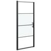 vidaXL Dusjd&oslash;r 81x195 cm halvfrostet herdet glass svart