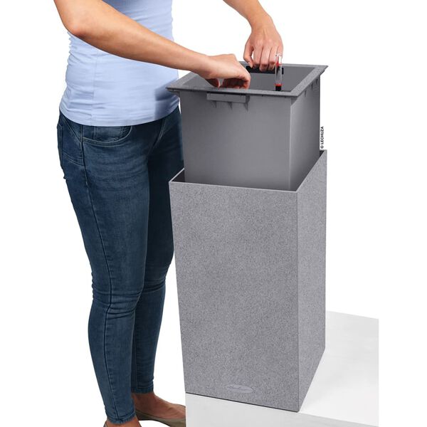 LECHUZA Plantekasse CANTO Stone 30 High ALL-IN-ONE steingr&aring;