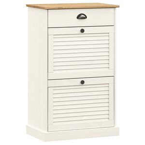 vidaXL Skoskap VIGO 60x35x96 cm hvit heltre furu