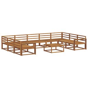 vidaXL Utend&oslash;rs sofa-sett 10 pcs Naturlig Solid akasietre