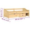 vidaXL Dagseng med 3 skuffer IRUN 90x200 cm heltre furu