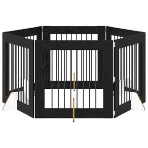 vidaXL Hundegate med stender 6 pcs Svart eik 80 x 80 cm Konstruert tre
