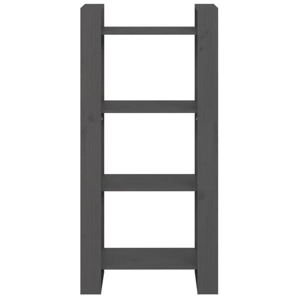 vidaXL Bokhylle/romdeler grå 60x35x125 cm heltre