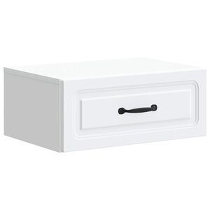 vidaXL Vegghengt Nattbord Hvit 49 x 34,5 x 20 cm Konstruert tre