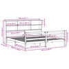 vidaXL Seng med bokhylle uten madrass voksbrun 200x200 cm heltre