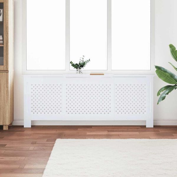 vidaXL MDF Radiatordeksel 205 cm hvit