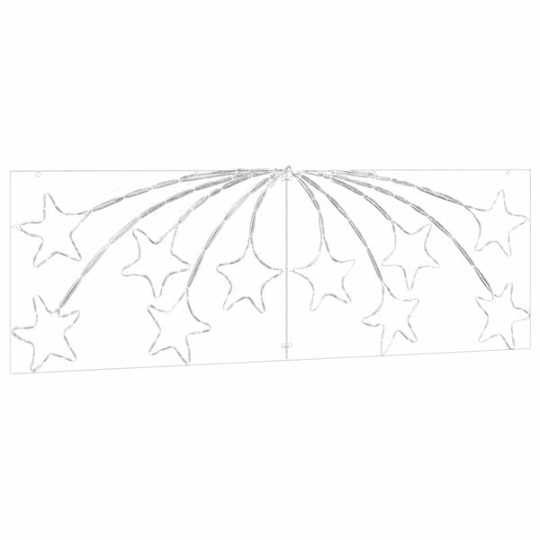 vidaXL Juletre Stjerne med 432 LED Flerfarget 180 x 57 cm PVC