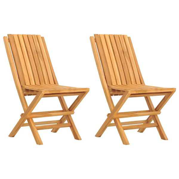 vidaXL Klappstoler 2 stk 47x47x89 cm heltre teak