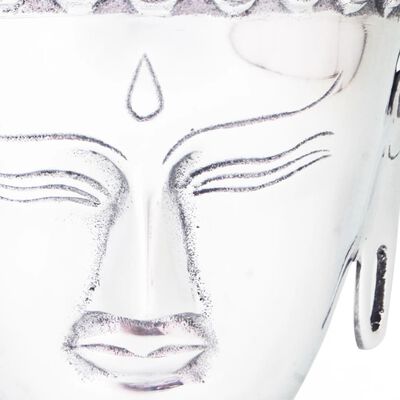 vidaXL Buddha hodedekorasjon aluminum sølv