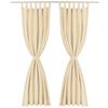 vidaXL Mikrosateng gardiner med hemper 2 stk 140x245 cm beige