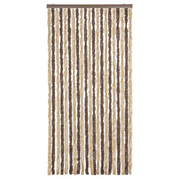 vidaXL Fluegardin m&oslash;rkebrun og beige 90x220 cm chenille