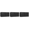 vidaXL Hengende TV-benker 3 stk svart 60x30x30 cm