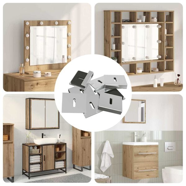 vidaXL Speilhenger Brakett 2 pcs Nikkel 35 x 30 x 8,3 mm St&aring;l