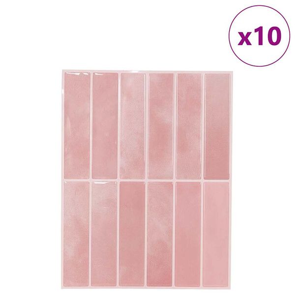 vidaXL Rektangul&aelig;r flis 10 pcs Rosa 29 x 23 x 0,08 cm