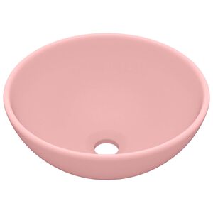 vidaXL Luksuri&oslash;s servant rund matt rosa 32,5x14 cm keramisk
