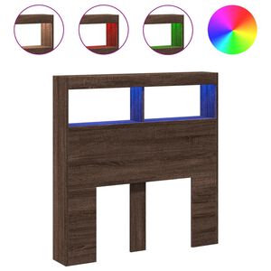 vidaXL Hodegavl skap med LED brun eik 100x17x102 cm