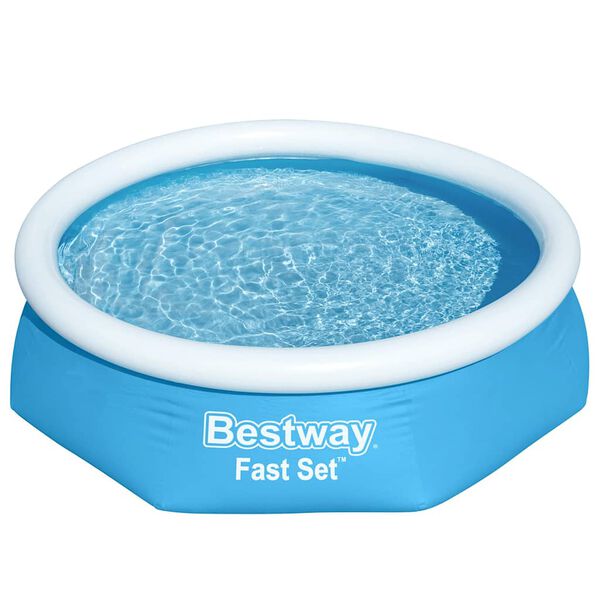 Bestway Oppbl&aring;sbart sv&oslash;mmebasseng Fast Set rundt 244x61 cm 57265