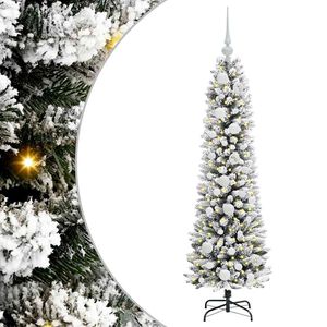 vidaXL Kunstig juletre med 150 LED Hvit 120 cm PVC og Metall og Plast