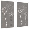 vidaXL Veggdekorasjoner hage 2 stk 105x55 cm cortenst&aring;l blomsterdesign
