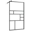 vidaXL Dusjvegg med klart ESG-glass klart 90x195 cm svart