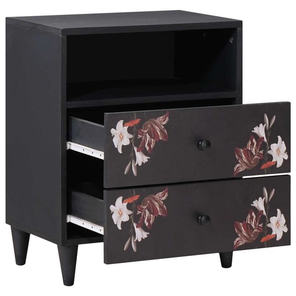 vidaXL Nattbord med skuff Flerfarget 50 x 33 x 60 cm Massiv mango tre