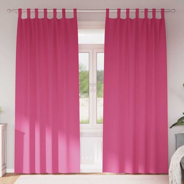 vidaXL M&oslash;rkleggende Gardiner med Ringer 2 pcs Lys Rosa 260 x 140 cm