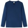 T-skjorte for barn med lange ermer marineblå 140