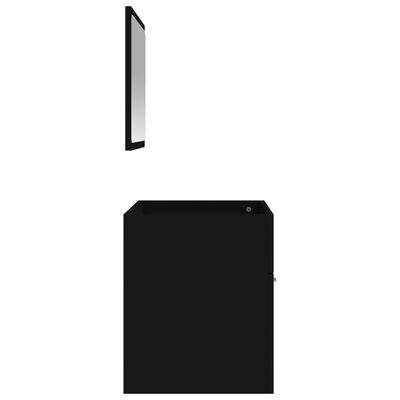 vidaXL Baderomsskap med speil svart konstruert tre